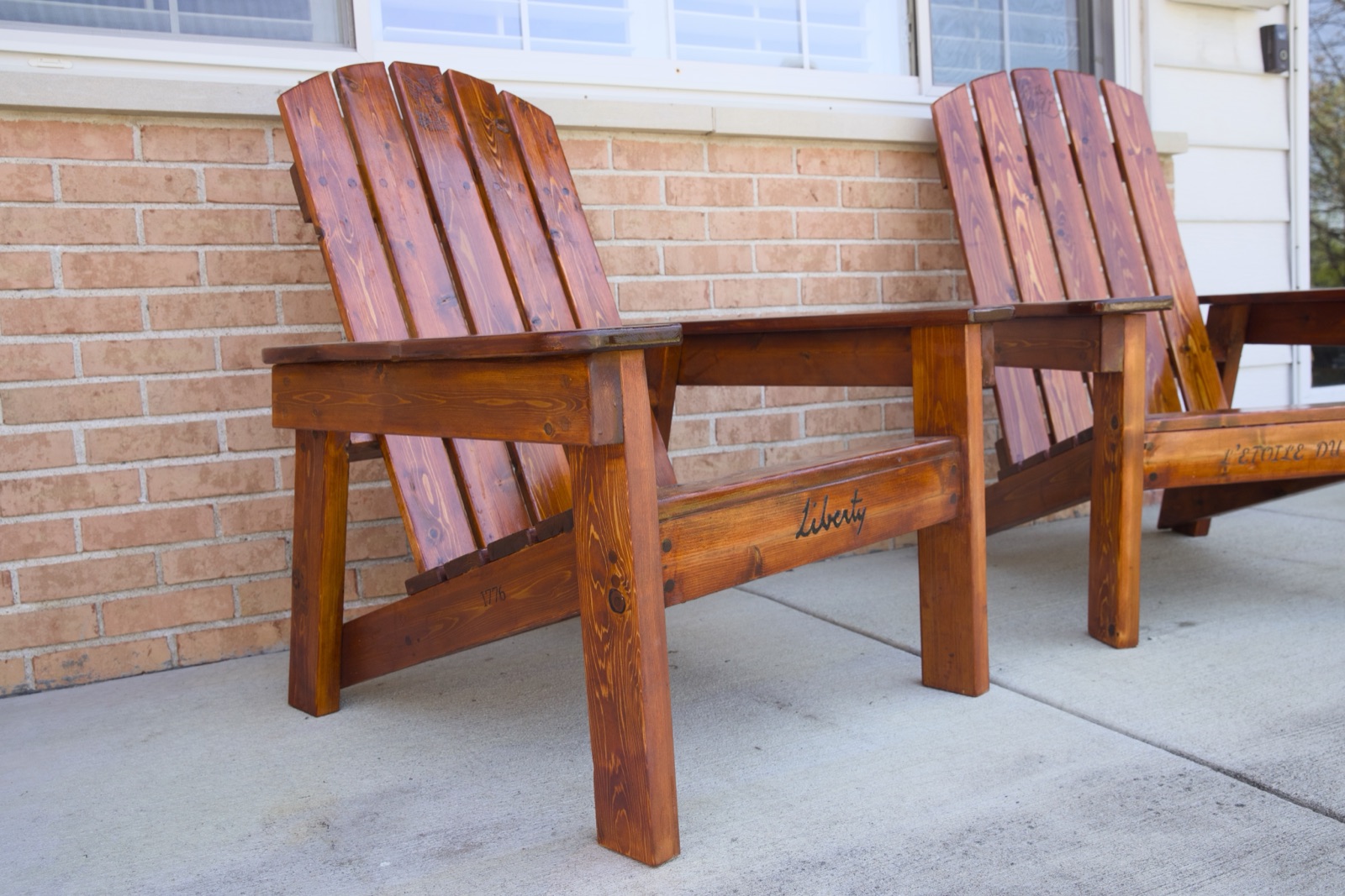 Pair of Adirondack chairs — Liberty and Justice