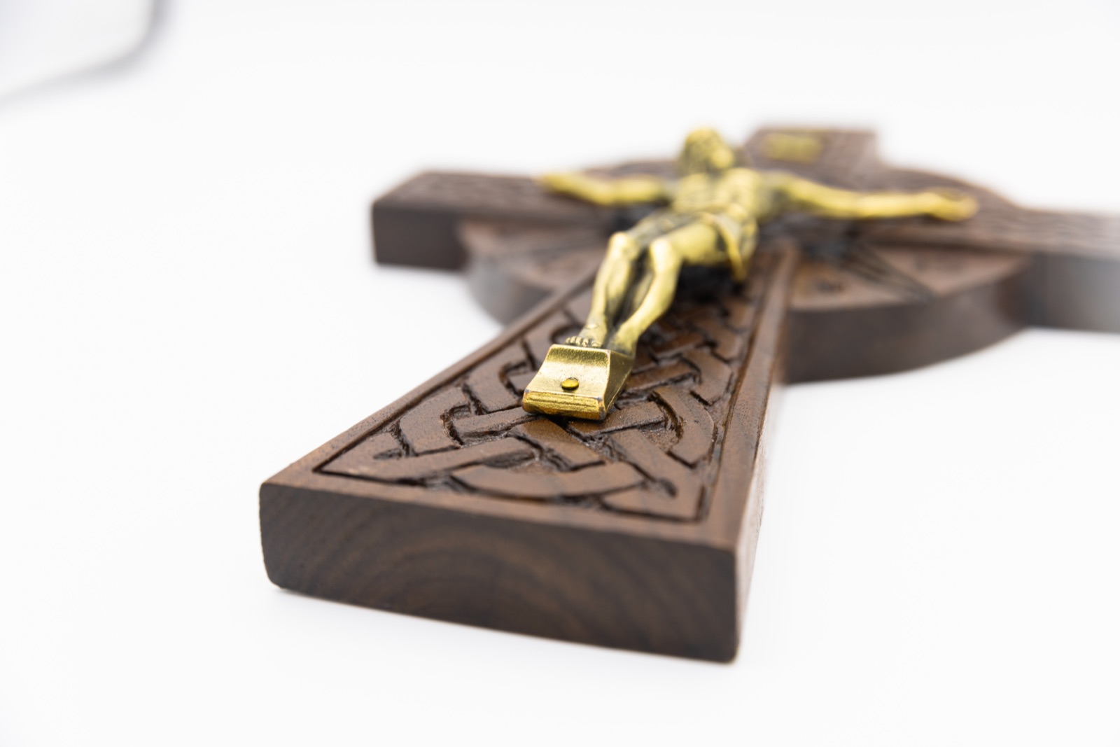 Hand-carved Celtic crucifix