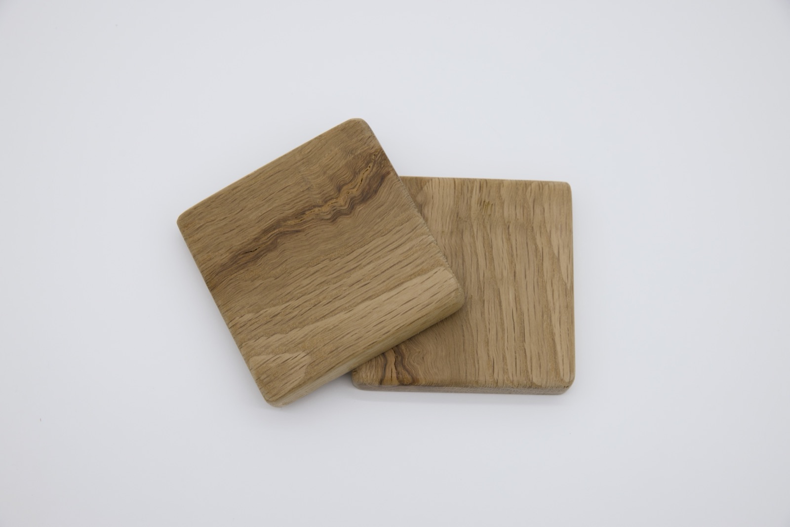 Stacked oak coasters